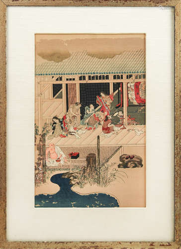 FRAMED JAPANESE WOODBLOCK PRINT , MITSUOKI TOSA