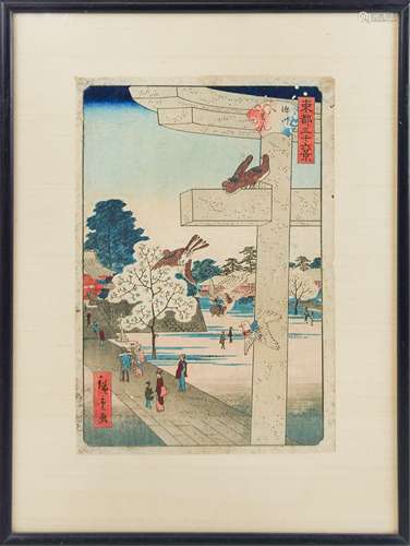 JAPANESE WOOD BLOCK ,UTAGAWA HIROSHIGE (1797-1858)