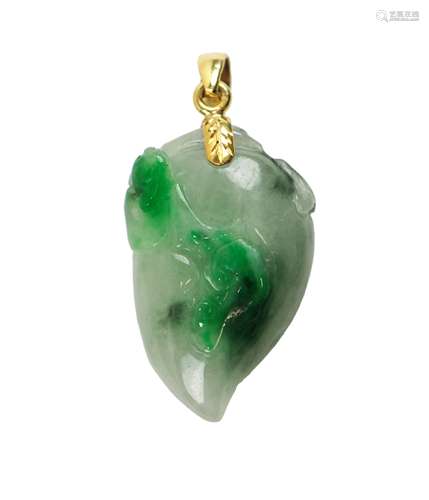 SPECKLED JADE /  VARIED STONE PEACH PENDANT