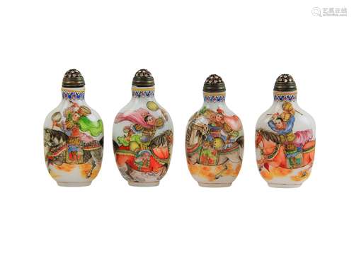 GROUP OF FOUR CHINESE SNUFF BOTTLES