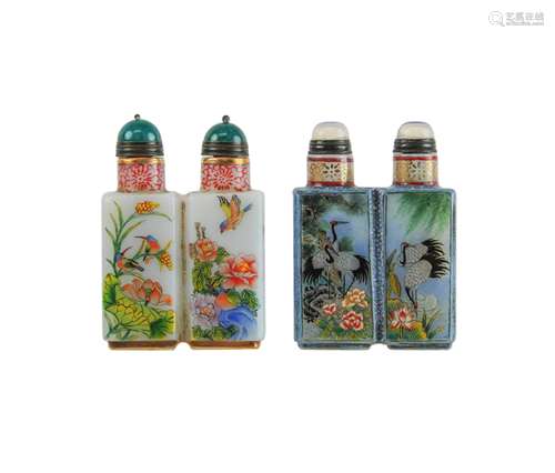 PAIR OF CHINESE PEKING GLASS SNUFF BOTTLES