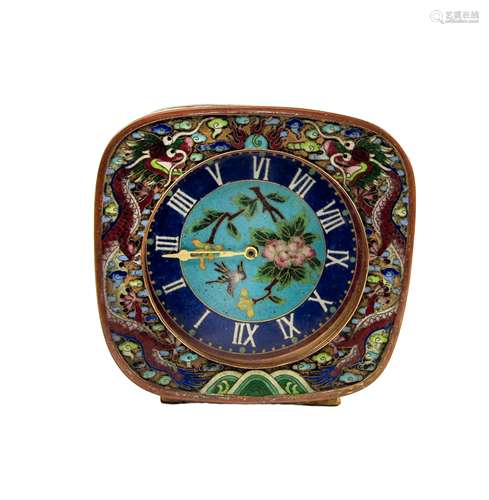 CHAMPLEVE ENAMELED CLOCK