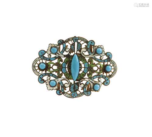 TURQUOISE ENAMELED LADIES CLASP