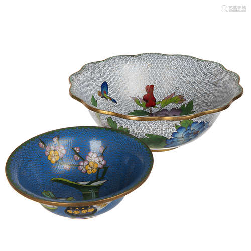 TWO CLOISONNE BOWLS