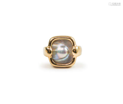 14k GOLD PEARL RING