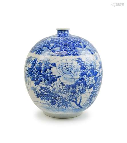 JAPANESE BLUE AND WHITE JAR