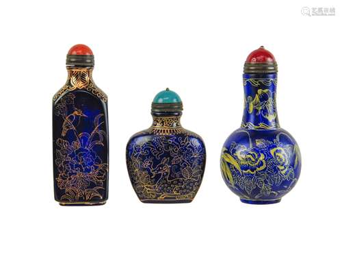 THREE SNUFF BOTTLES