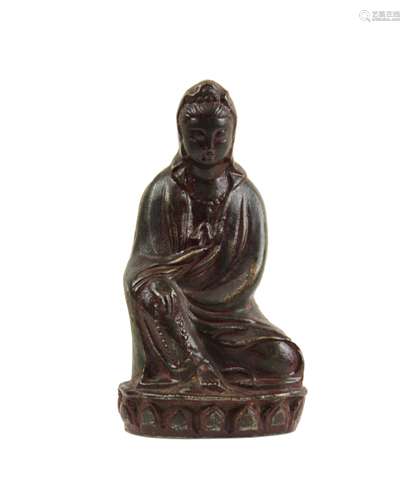 BRONZE SEATED GUAN YIN