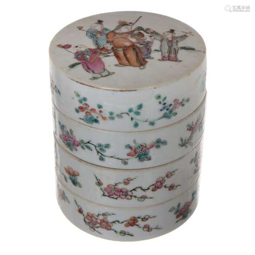 CHINESE FAMILLE ROSE STACKABLE CONTAINERS