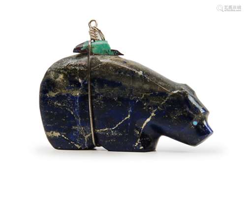 LAPIS LAZULI POLOR BEAR PENDANT