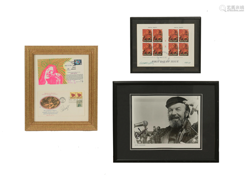 Janis Joplin - Pete Seeger Signed 1st Day Covers +