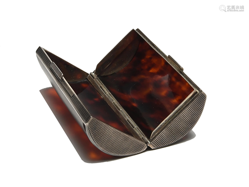 German Sterling Silver & Tortoise Shell Case