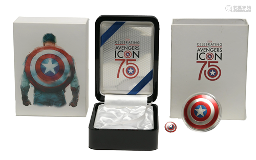 2016 Fiji $2 Silver Marvel Captain America Proof