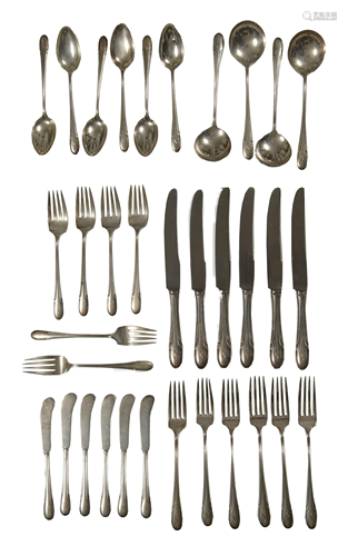 34 Piece Towle Sterling Symphony Pattern Flatware