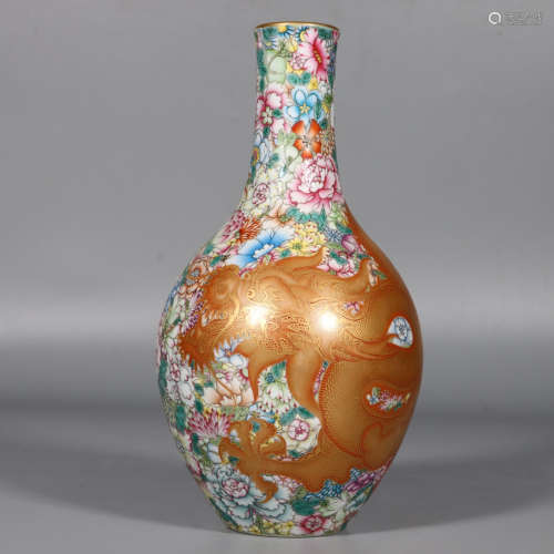 Chinese Qing Dynasty Qianlong Gold Painted 