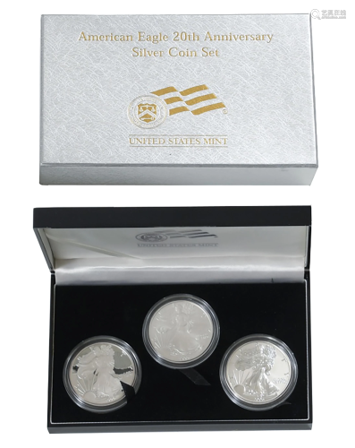 American Eagle 20th Anniversary Silver Set