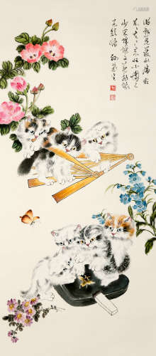 Chinese Painting Of Cat - Sun Jusheng