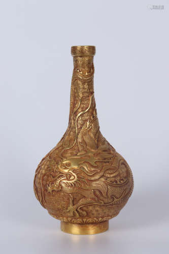 Chinese Bronze Gold Gilded 