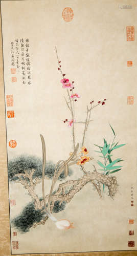Chinese Painting Of Flowers - Chou Ying