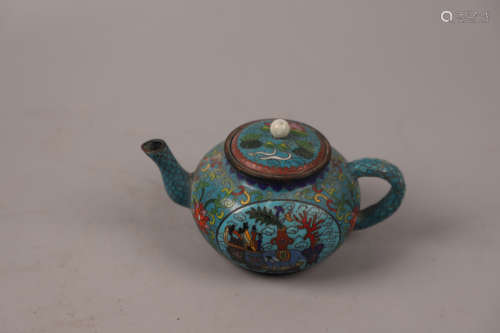 清 景泰藍茶壺一隻