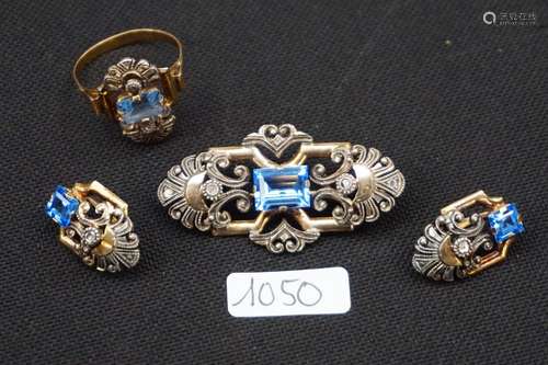 RING + BROCHE + 2 OORBELLEN (ensemble)