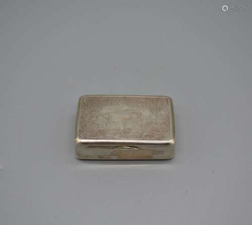 CHINESE Silver Pill Box with Chrysanthemum Design marked MK/...