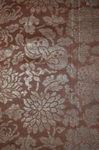 Chinese Gold Leafed Thread Woven Panel with Pomegrante,Peony...