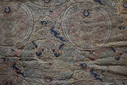 TWO Chinese Woven Textile with Buddhist Roundels