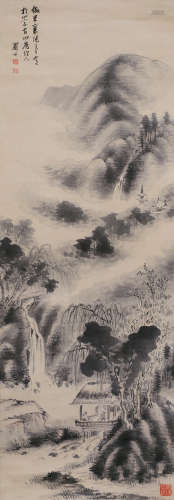 陈继儒（1558～1639） 山水 立轴 设色绢本