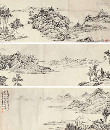 王季迁（1906～2003） 山水 手卷 水墨纸本