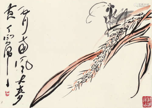 丁衍庸（1902～1978） 花卉 镜片 设色纸本