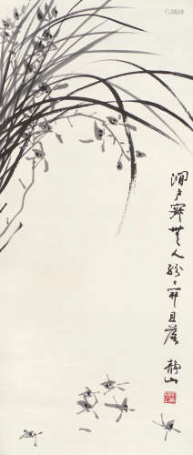 吴静山（b.1943） 兰草 立轴 水墨纸本