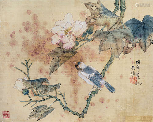 任伯年（1840～1896） 花鸟 立轴 设色纸本