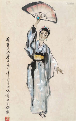 杨之光（1930～2016） 人物 镜片 设色纸本