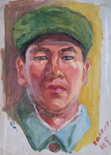 陈衍宁（b.1945） 肖像油画 镜框 布