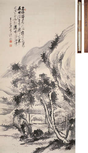 田能村直入（1814～1907） 山水小息 立轴 水墨纸本