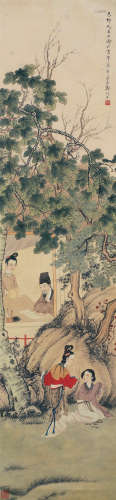 郑慕康（1901～1982） 人物 镜片 设色纸本