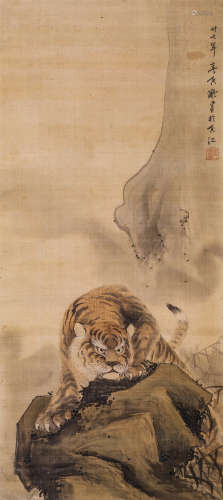 何香凝（1878～1972） 虎 立轴 设色绢本