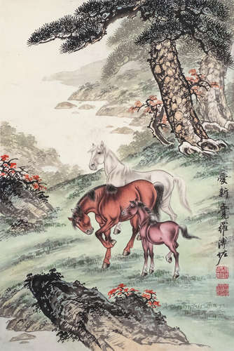 溥佐（1918～2001） 骏马图 立轴 设色纸本