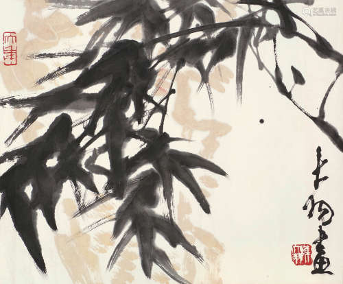 陈大羽（1912～2001） 竹 镜片 设色纸本