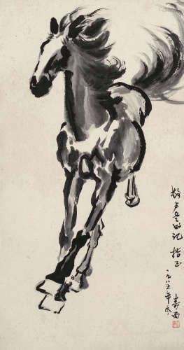 陈寿楠（b.1929） 马 立轴 水墨纸本