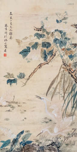 张书旂（1899～1956） 花鸟 立轴 设色纸本