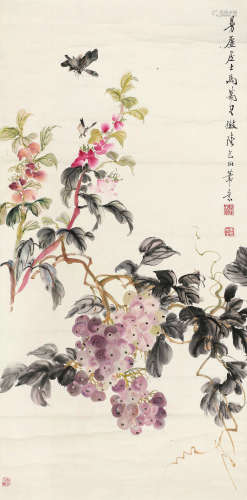 马万里（1904～1979） 花卉 立轴 设色纸本