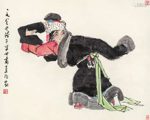 叶浅予（1907～1995） 人物 镜片 设色纸本