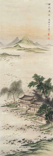 鲍少游（1892～1985） 曲院风荷 立轴 设色纸本