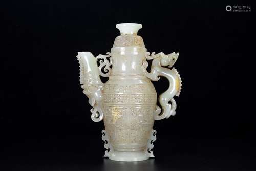 And a set of field jade chi dragon wine pot