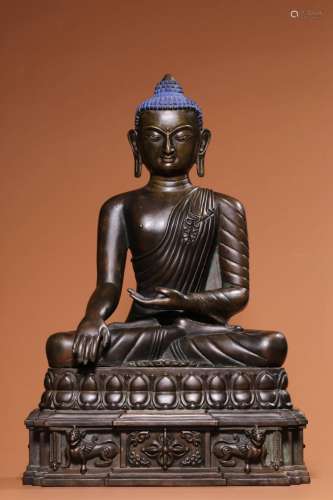 Qing Dynasty, Sakyamuni Buddha seated in bronze