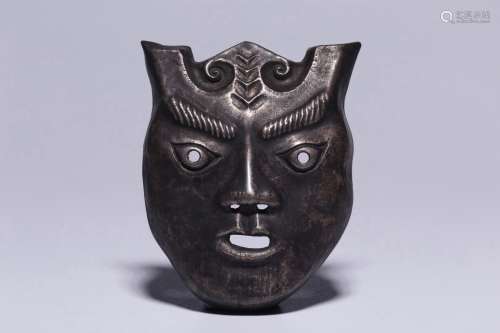 Qing Dynasty, silver small mask