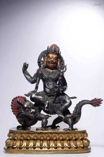 Daming Yongle years Shi silver gilt gold white god of wealth...