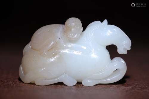 Hetian jade on horseback